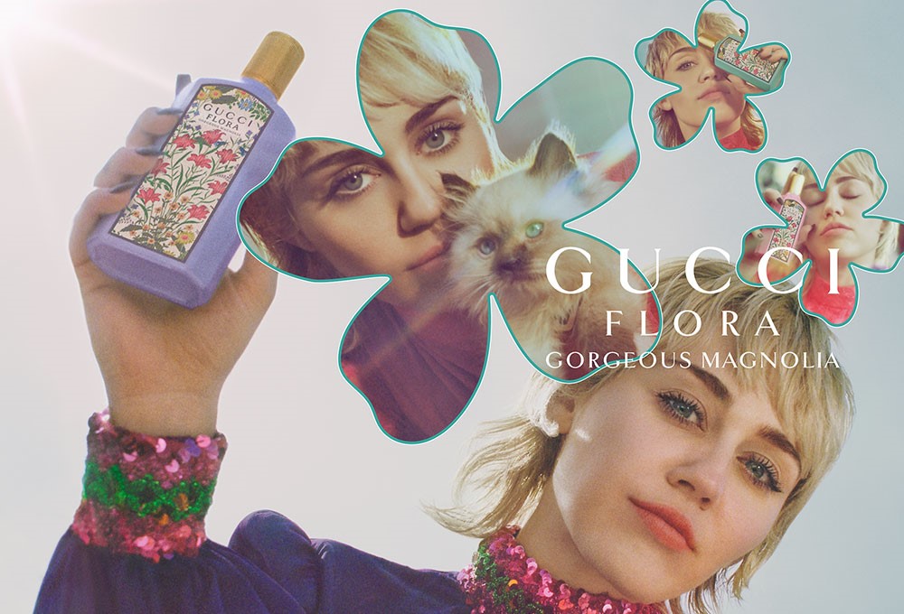 Gucci’nin yeni ‘Flora Gorgeous Magnolia’ kokusunun yüzü Miley Cyrus oldu