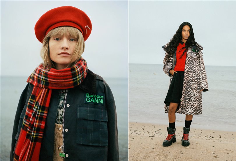 En yeni GANNI ve Barbour iş birliğinde İngiliz işçiliği, Danimarka'nın enerjisiyle buluşuyor